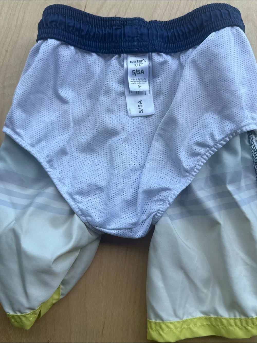 Carter's Kids Striped Drawstring Swim Trunks Boys Bottoms size 5 / 5A